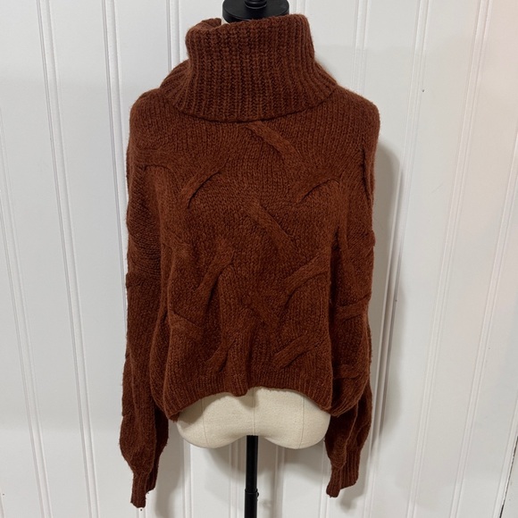 Madewell Somervell Modern Cable Turtleneck Sweater M Medium - Picture 2 of 10